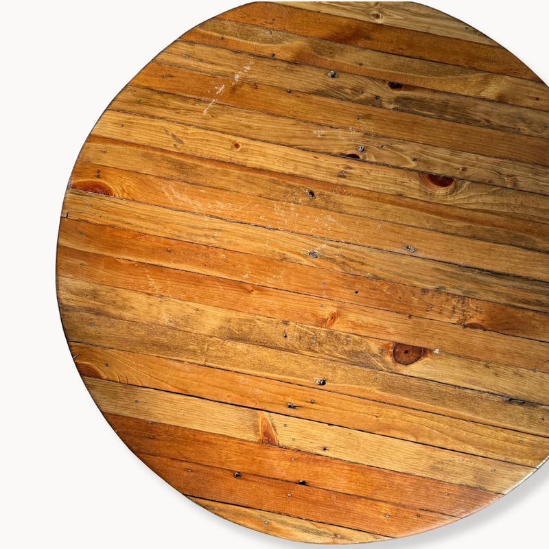 Reclaimed Pine Slatted Round Side Table