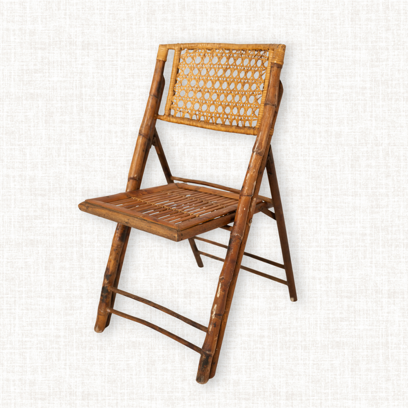 Armless Wicker Bamboo Chair (Set of 4)