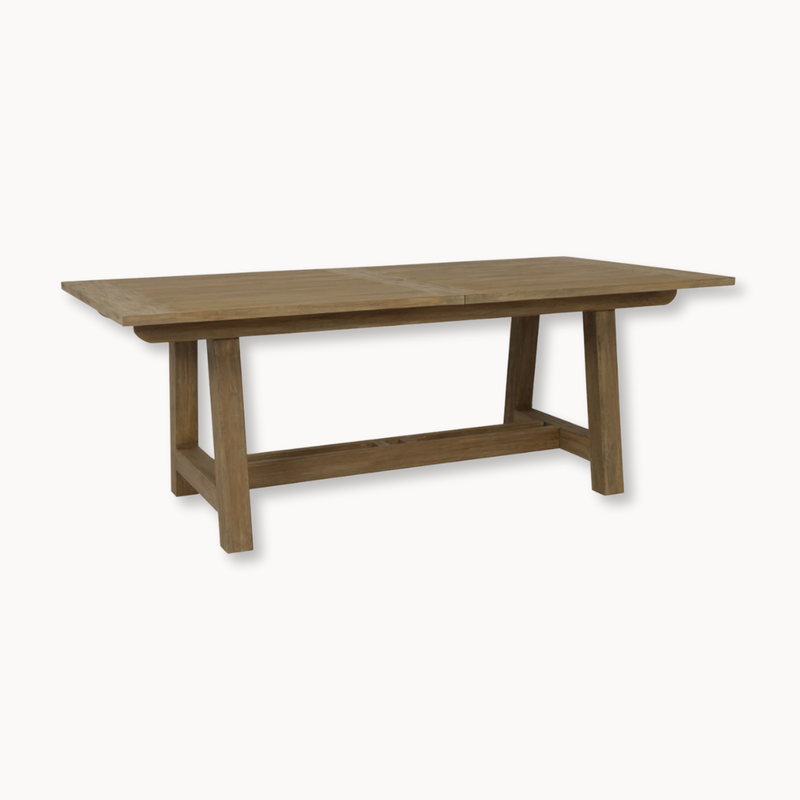 Outdoor Coastal Teak Dining Table with Leaf Extension