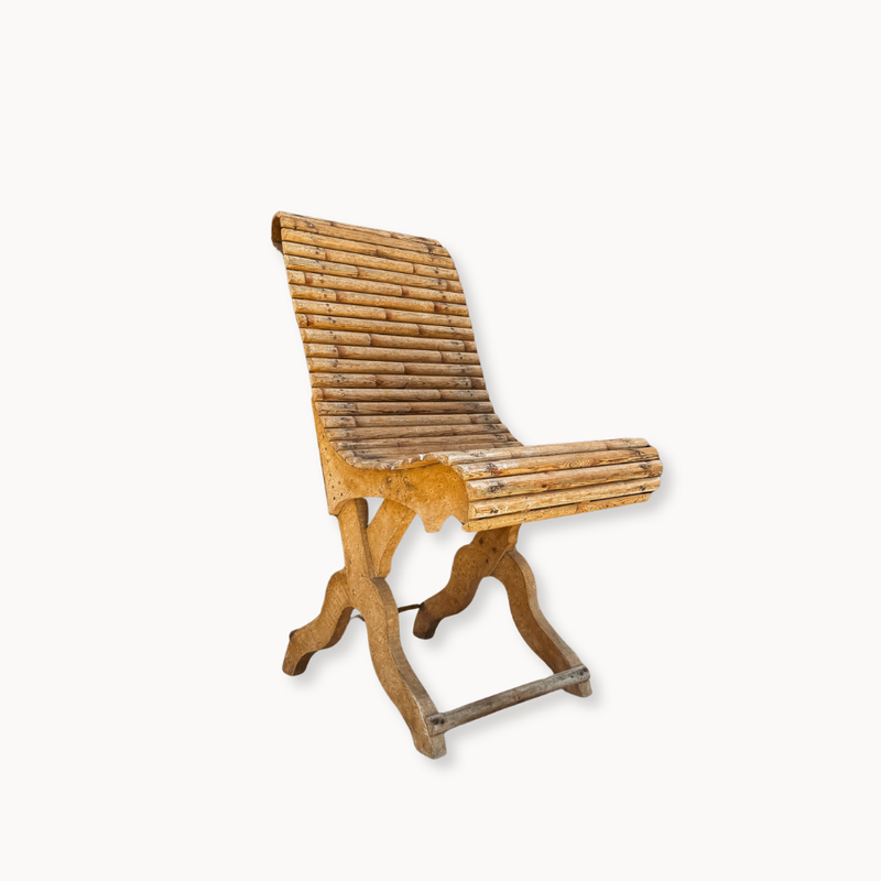Vintage Carved Bamboo Chairs (Set of 2)