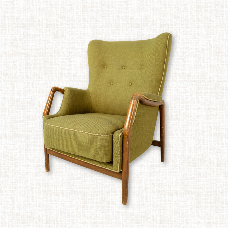 Green Armchair and Sofa Set