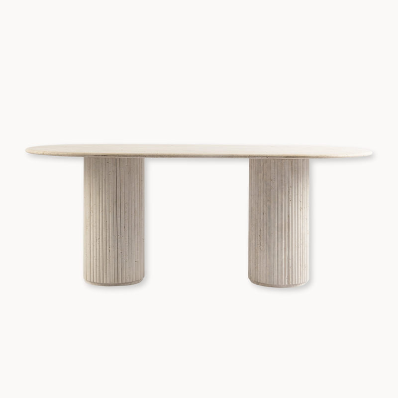 Travertine Oval Dining Table