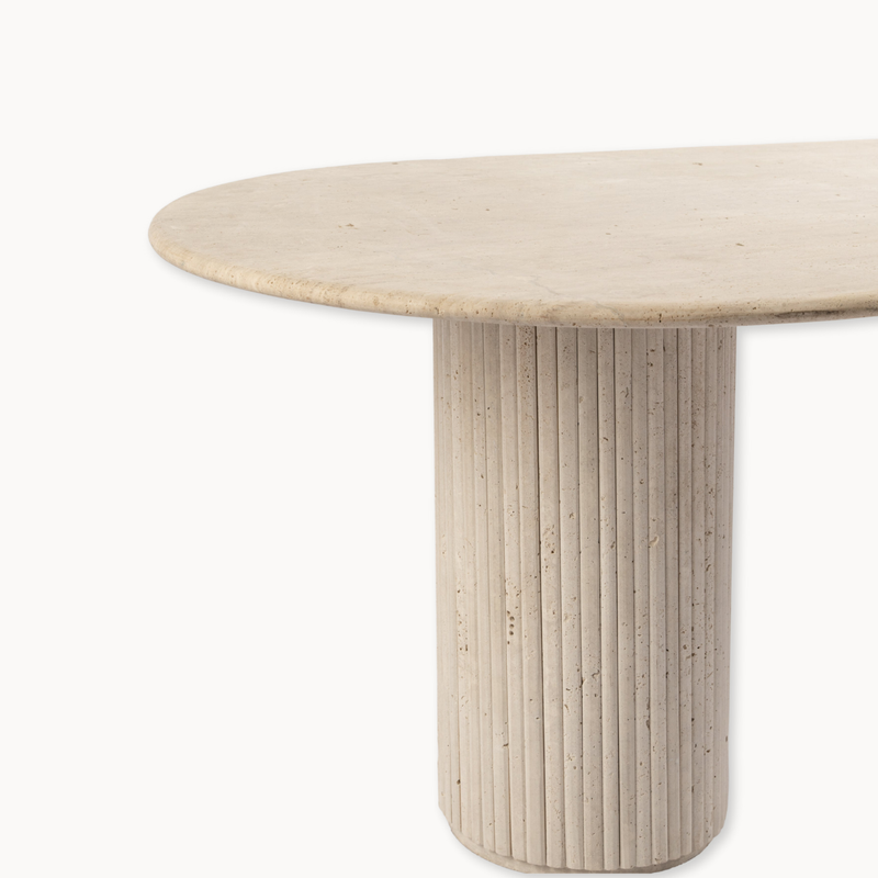 Travertine Oval Dining Table
