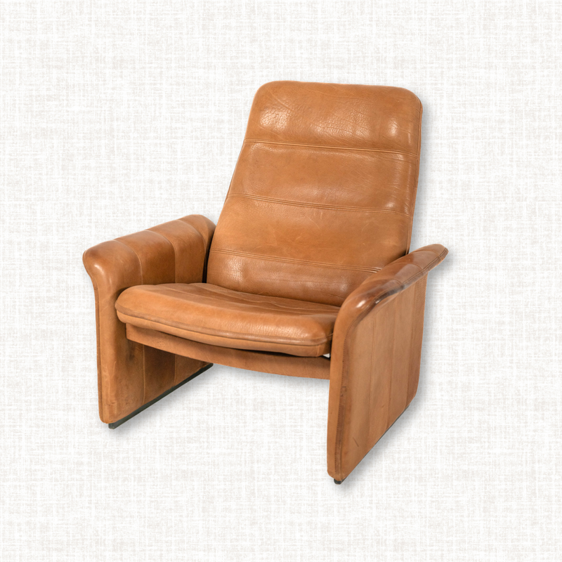 De Sede Leather Recliner with Ottoman