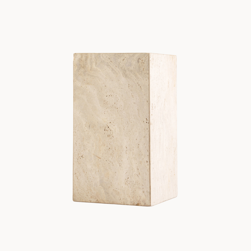 Pillar Travertine Side Table