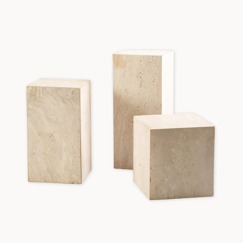 Pillar Travertine Side Table