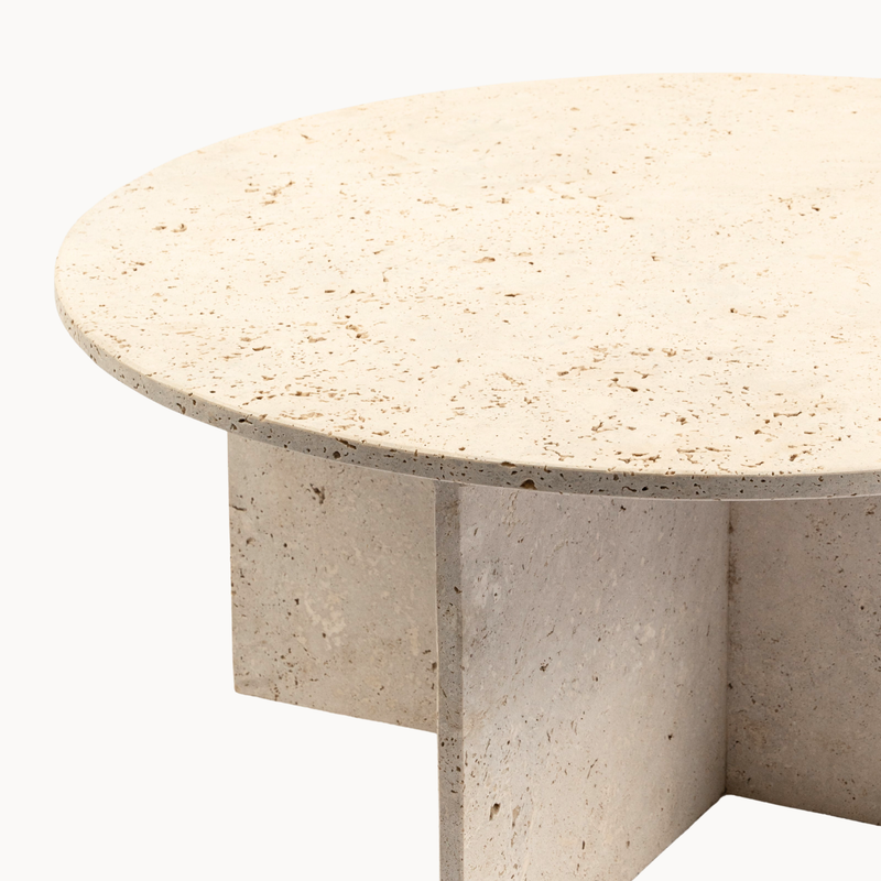 Rounded Travertine Coffee Table
