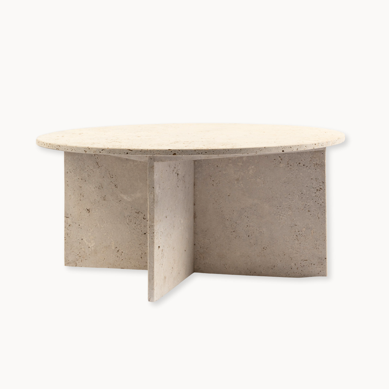 Rounded Travertine Coffee Table