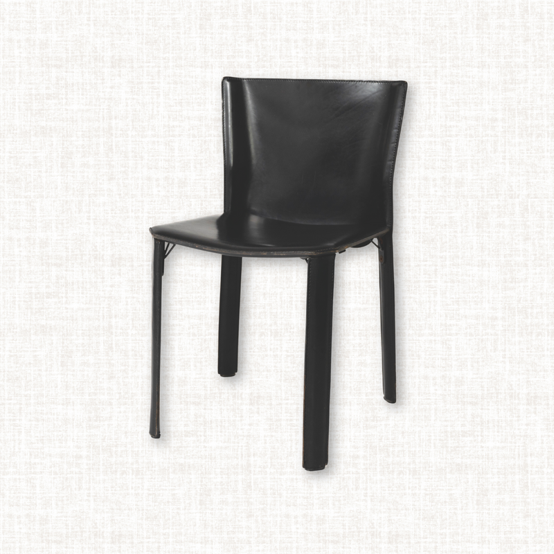CAB 412 Black Leather Dining Chair by Mario Bellini for Cassina (Set of 6)