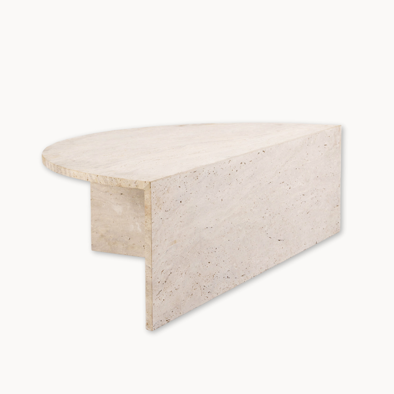 Half Moon Travertine Coffee Table