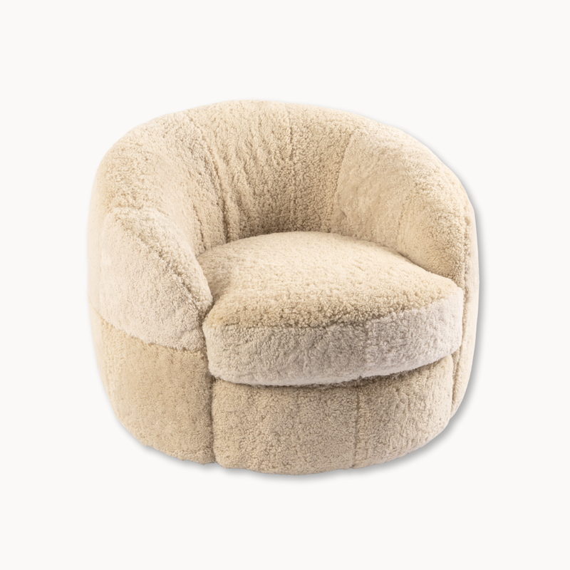 Shearling Swivel Occasional Chair (100% Sheepskin)