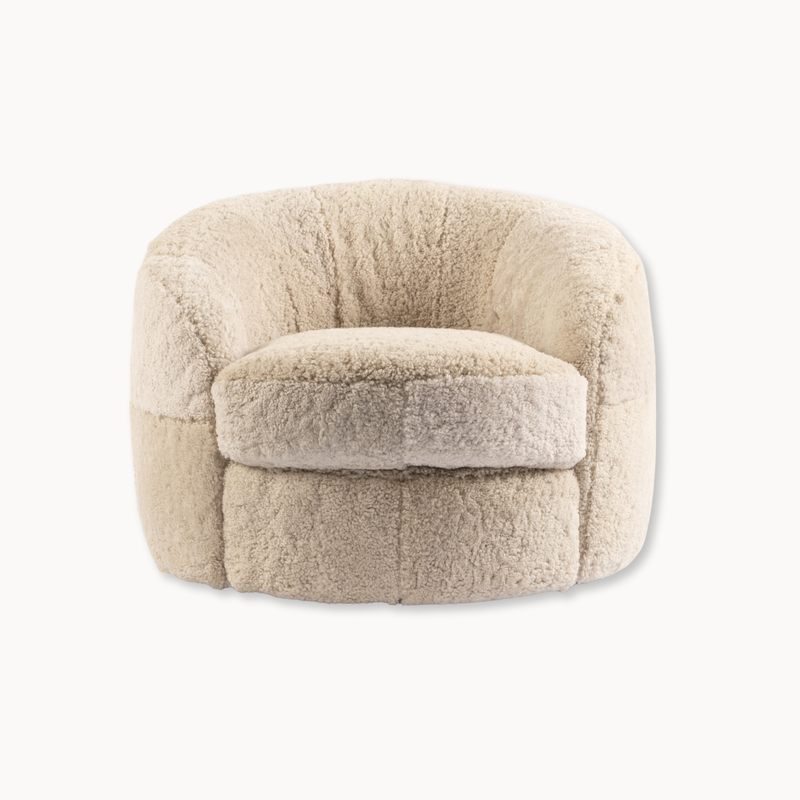 Shearling Swivel Occasional Chair (100% Sheepskin)