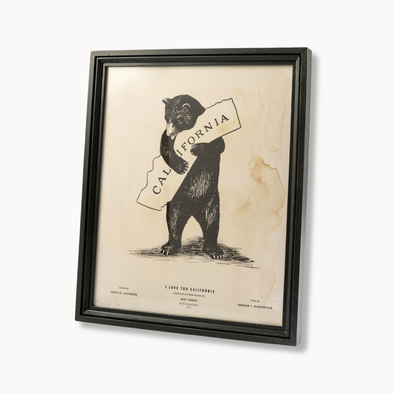 Framed I Love You California Bear Print