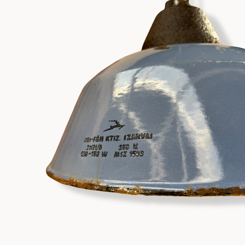 Vintage Enamel Blue Farmhouse Pendant Light