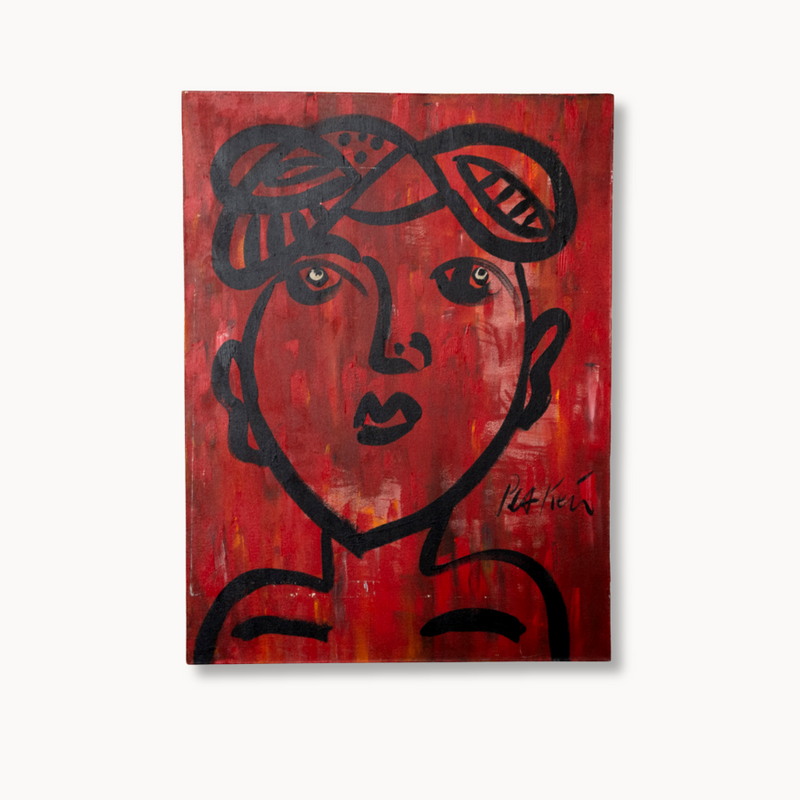 "Red" Abstract Portrait by Peter Keil