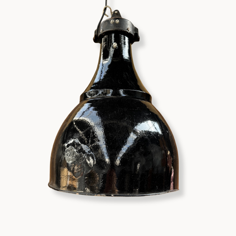 Industrial Bauhaus Black Enamel Light