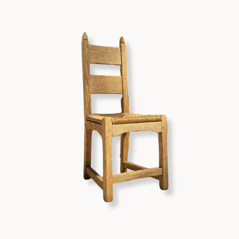 Vintage Oak Belgium Farmhouse Dining Chair (Set of 6)