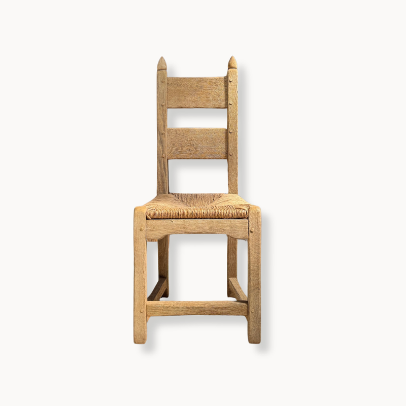 Vintage Oak Belgium Farmhouse Dining Chair (Set of 6)