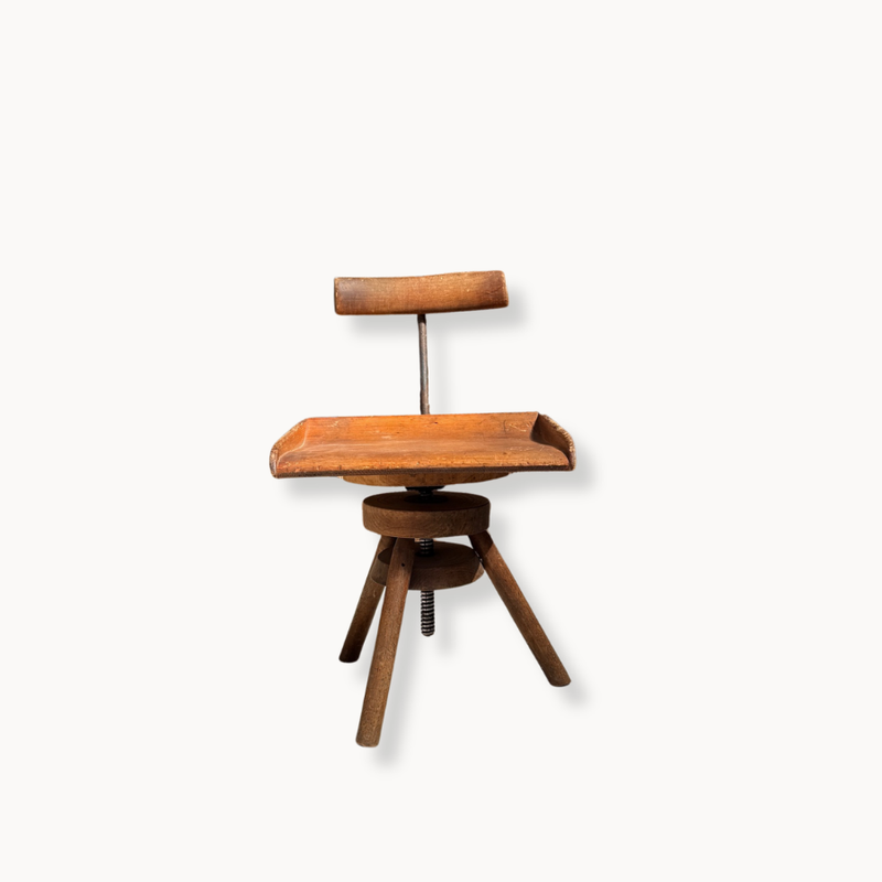 Vintage Wooden Swivel Chair