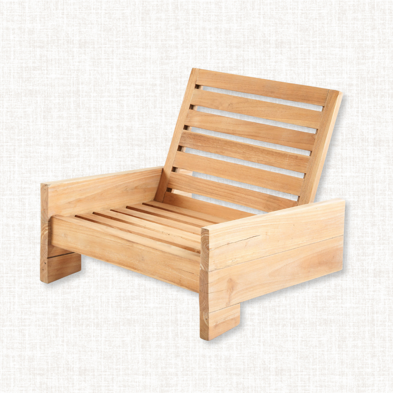 Custom Teak Outdoor Lounge Chair