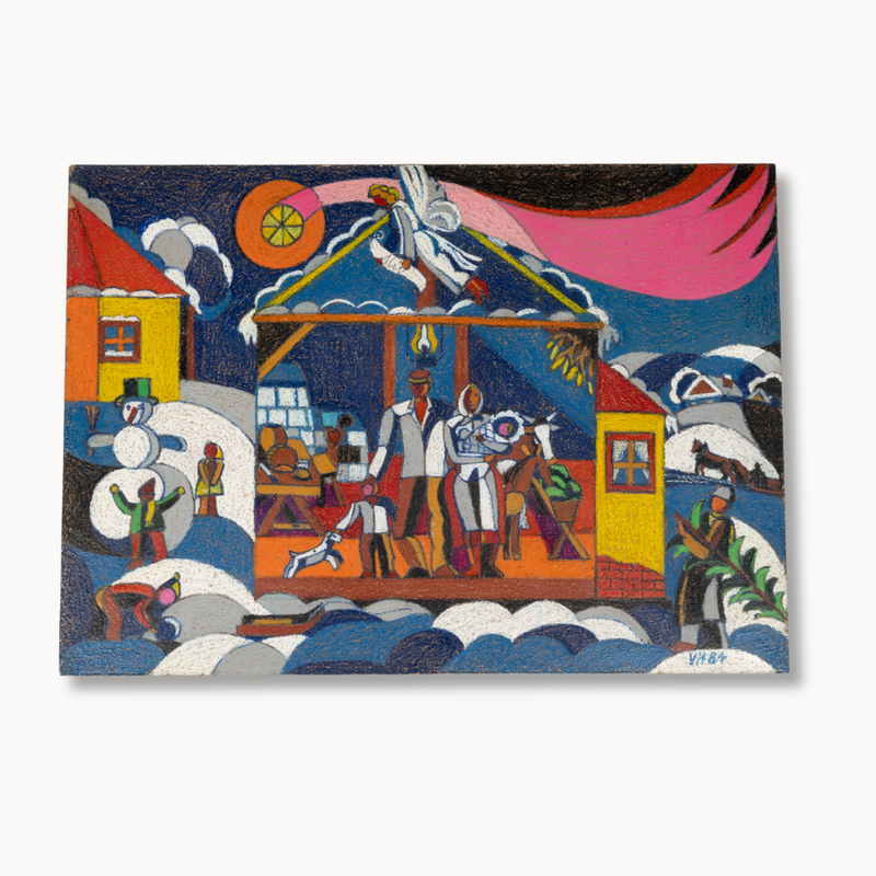 "A Winter Family" Primitivism Piece by Vitek