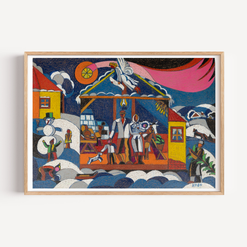 "A Winter Family" Primitivism Piece by Vitek