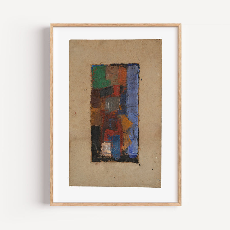 Vintage "Colorful Room" Abstract Painting