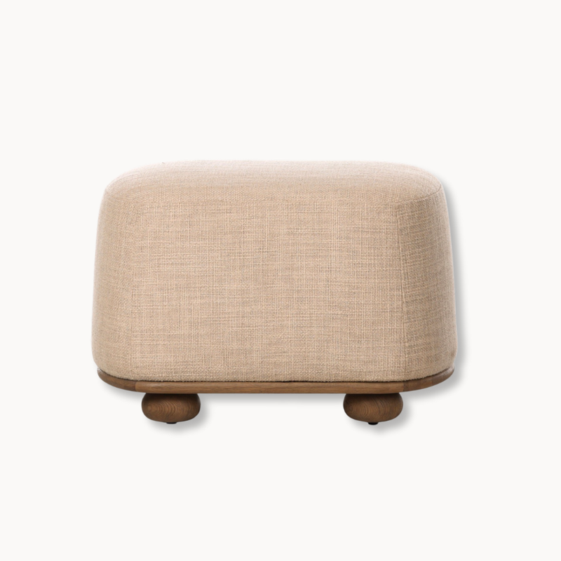 Camilla Oval Ottoman - Sandy Oak