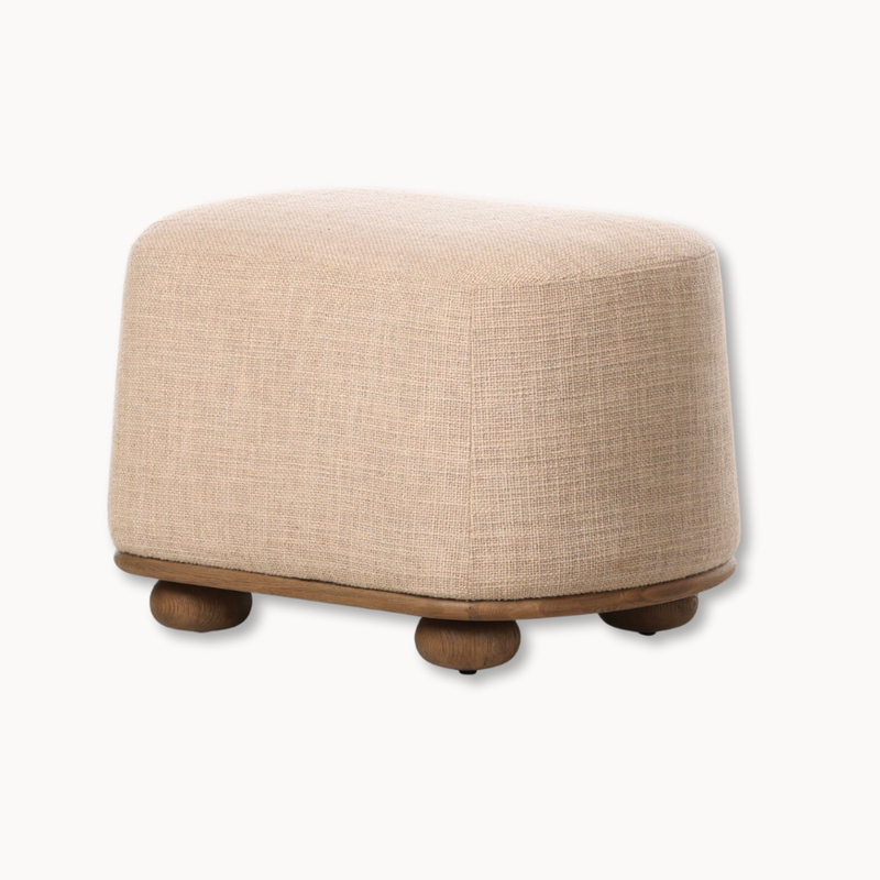 Camilla Oval Ottoman - Sandy Oak