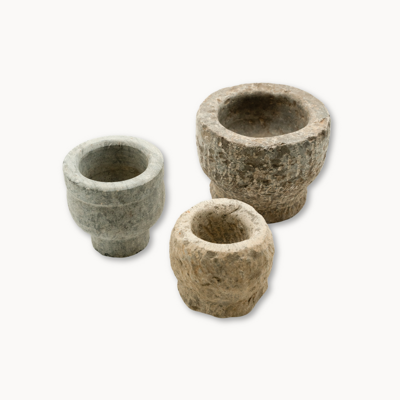Carved Stone Bowl Planter