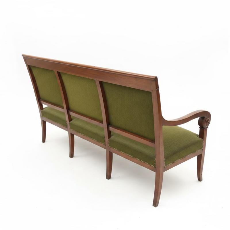 19th Century French Empire Sofa - Green Suede