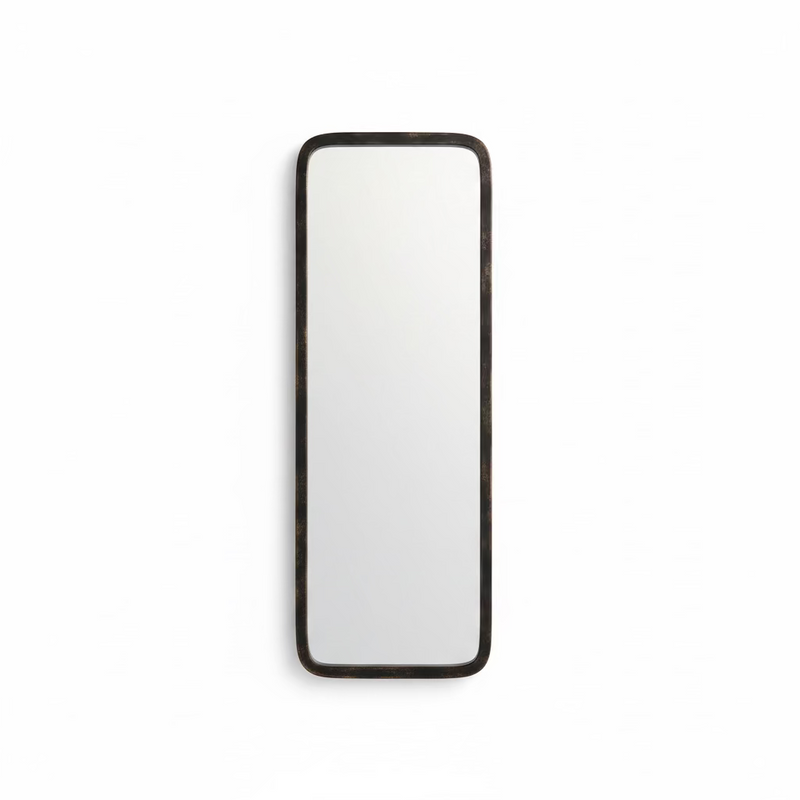 Standing Rectangular Teak Floor Mirror (DIM: Approx. 71"H x 24"W)