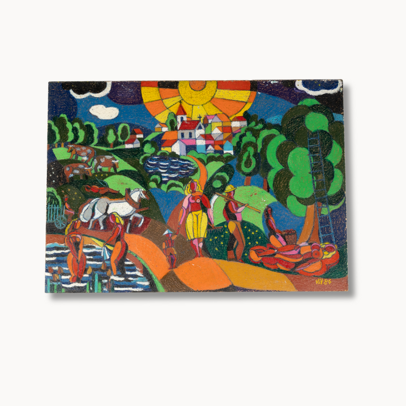 "Sun Meets the Moon" Primitivism Piece by Vitek