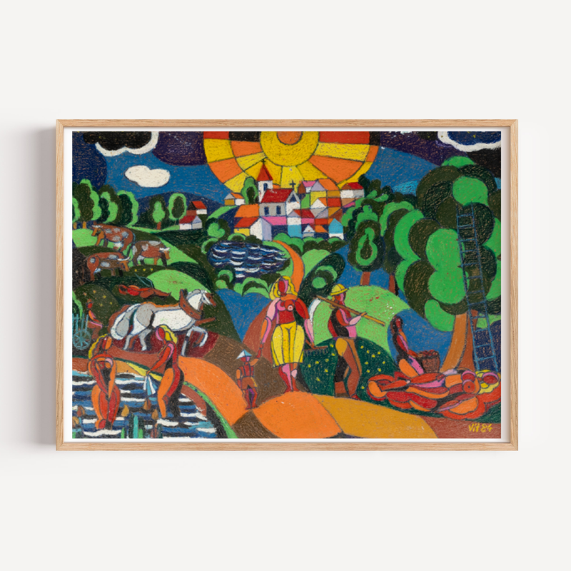 "Sun Meets the Moon" Primitivism Piece by Vitek