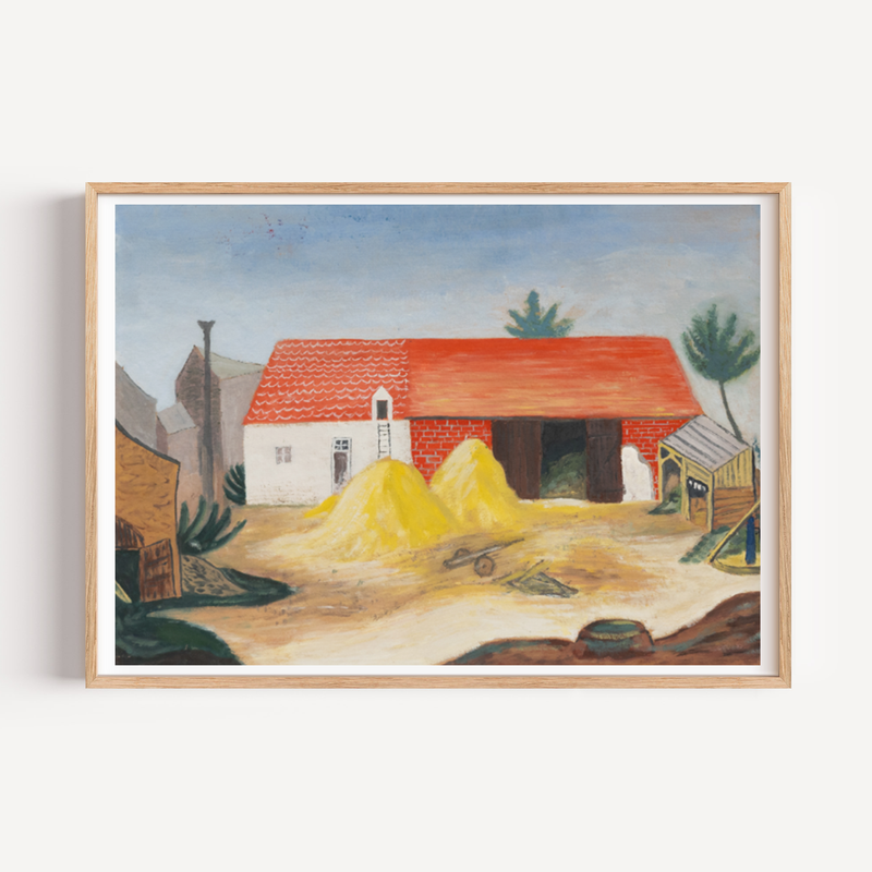 "The Red Tiled Roof" Primitivism Piece by Vitek