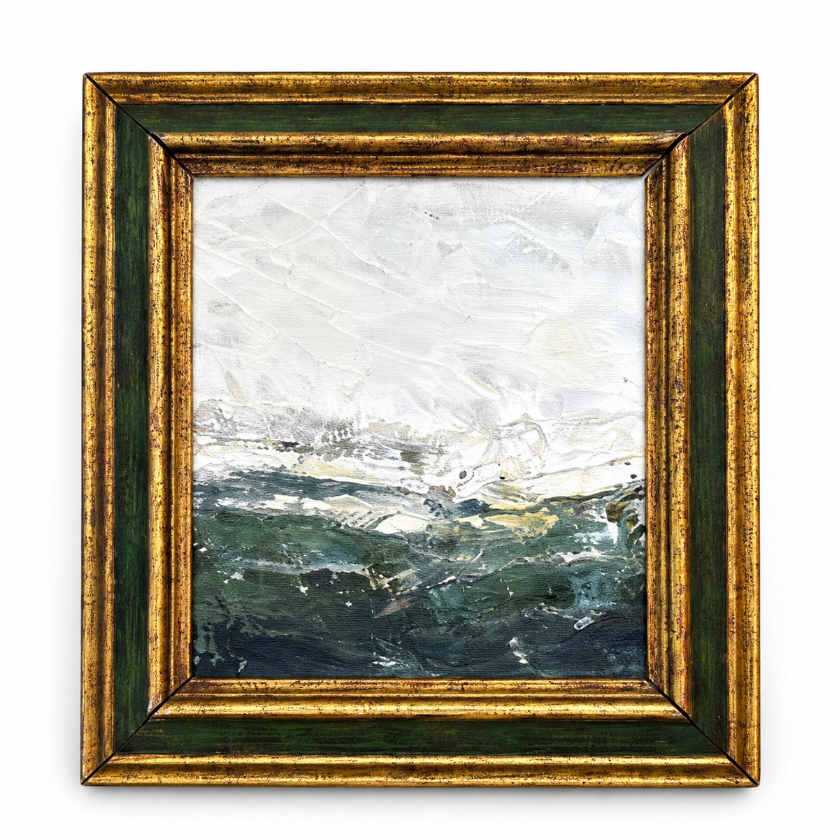 (9" x 10") La Mer in Green Vintage Frame by Jennifer Lapierre