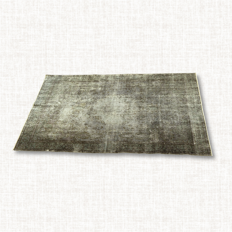 Turkish Oushak Rug — Deep Moss & Charcoal Patina