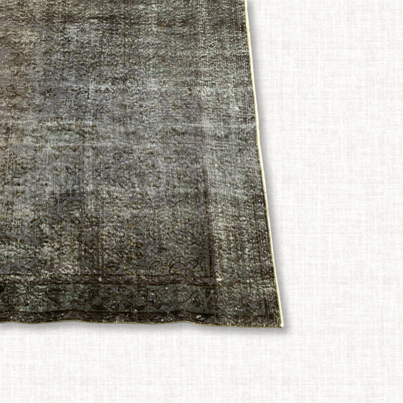 Turkish Oushak Rug — Deep Moss & Charcoal Patina