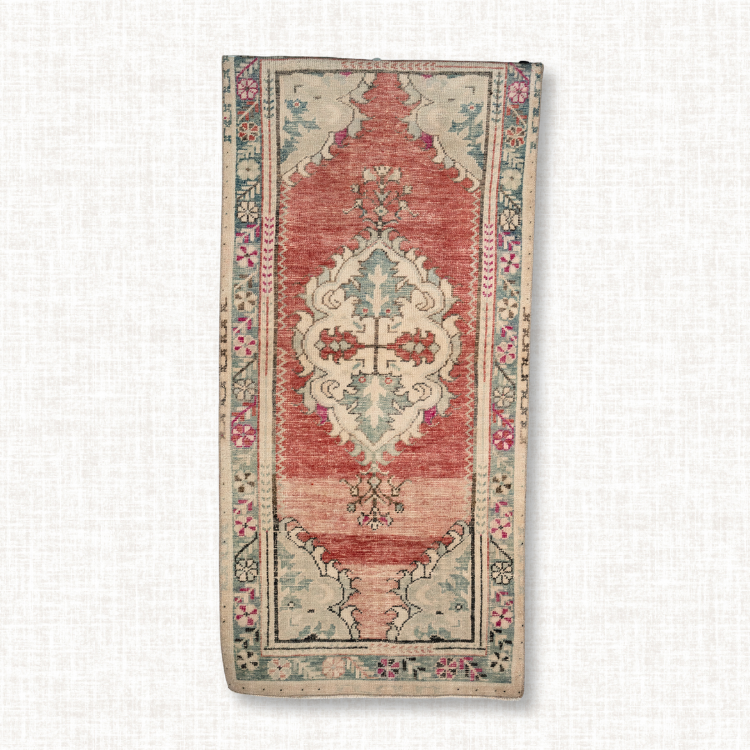 Anatolian Runner — Coral & Sky Central Medallions