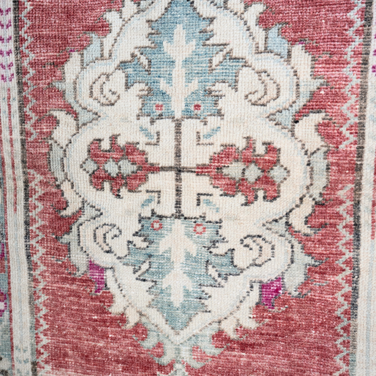 Anatolian Runner — Coral & Sky Central Medallions