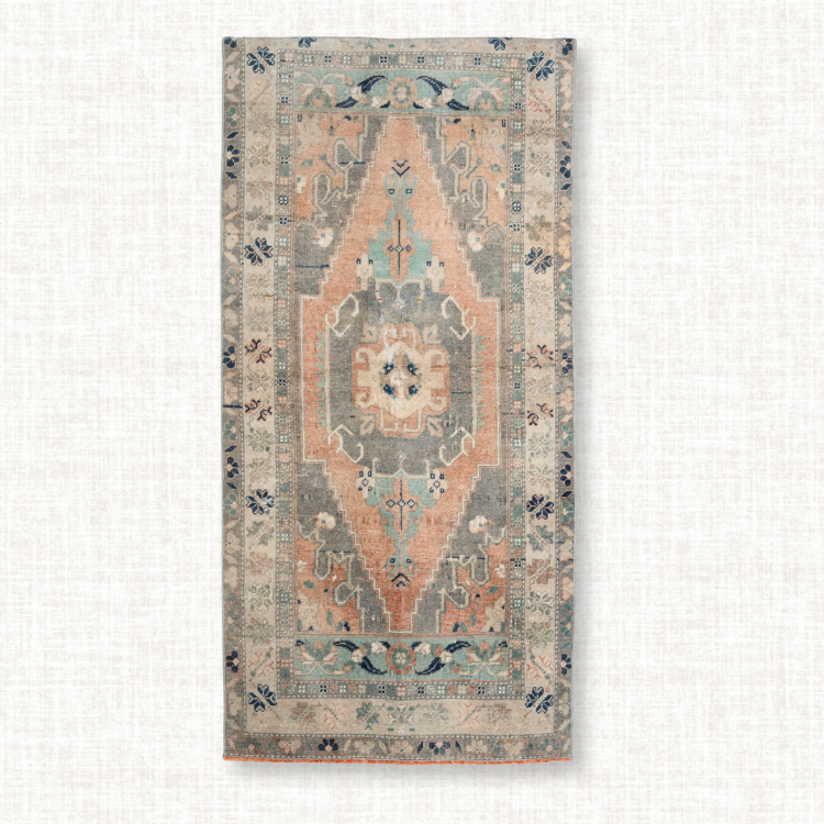 Turkish Oushak Rug — Petal & Teal Medallion