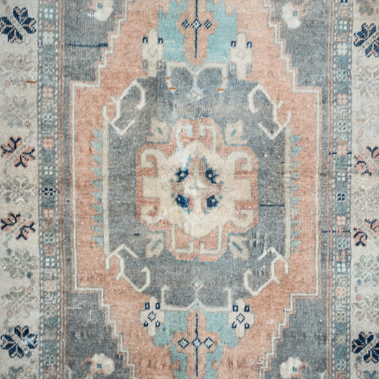 Turkish Oushak Rug — Petal & Teal Medallion