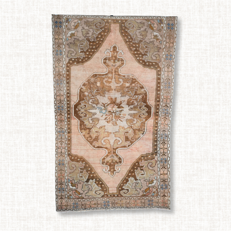 Lobed Medallion Rug — Blush, Cocoa, & Celadon