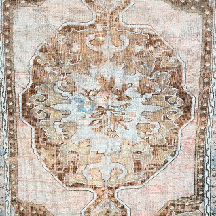 Lobed Medallion Rug — Blush, Cocoa, & Celadon
